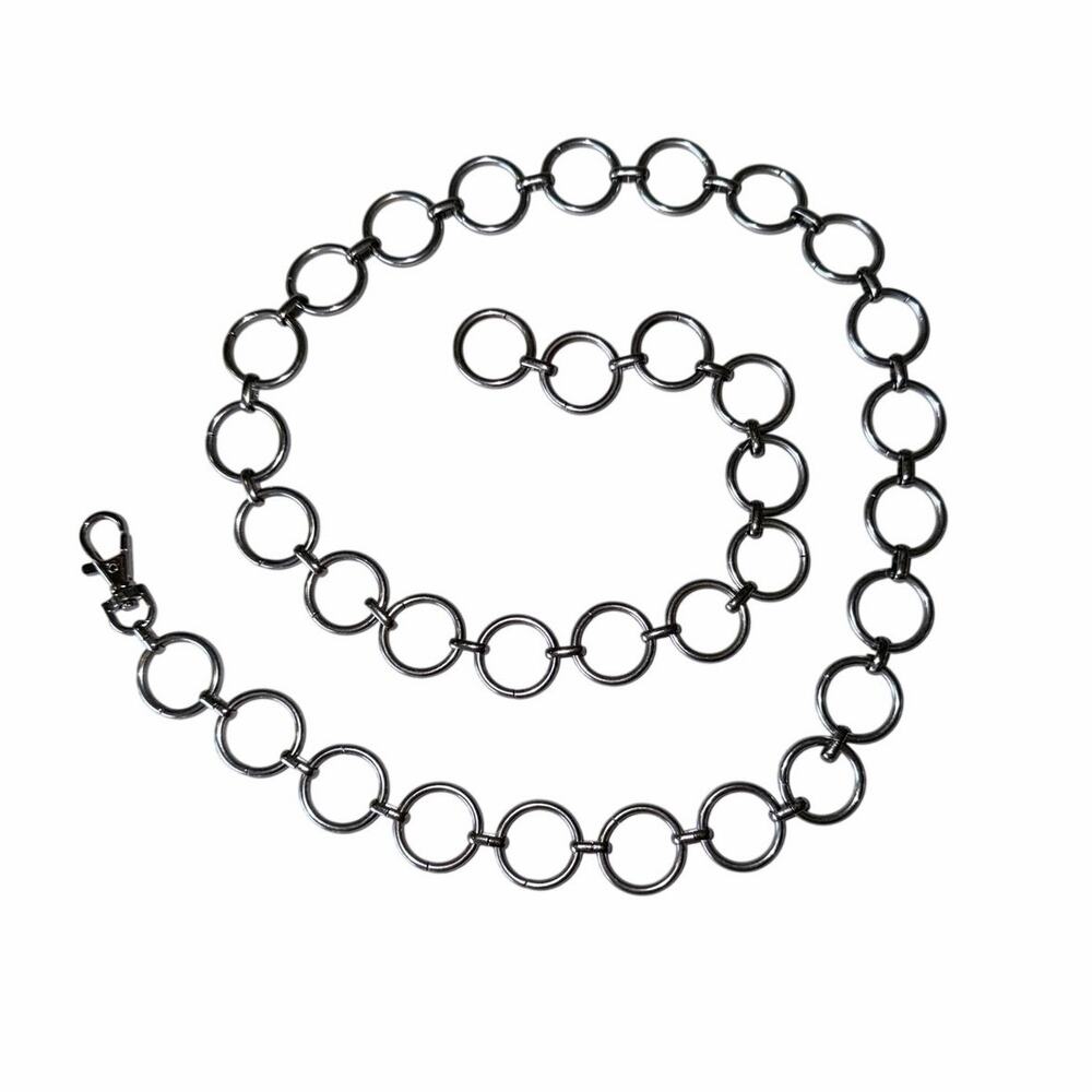 Y2K silver metal circle chain belt mod retro accessory body jewelry one size
